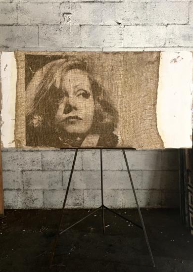 Garbo & burlap
48" x 24"
burlap, plaster