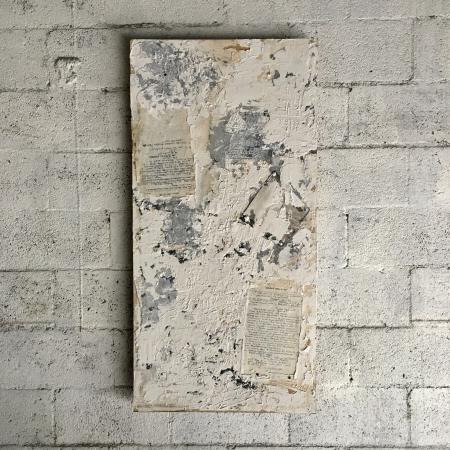 Deeply indifferent
24" x 48"
plaster, paper, wood